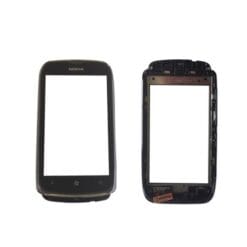 Vitre Tactile (avec châssis) Noir Nokia Lumia 610 (Compatible)
