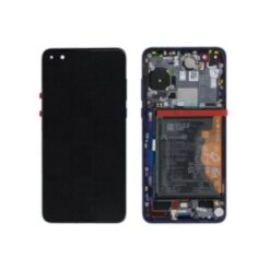 Ecran LCD + Vitre tactile + Châssis + Batterie Bleu Huawei P40 Lite E (Officiel)
