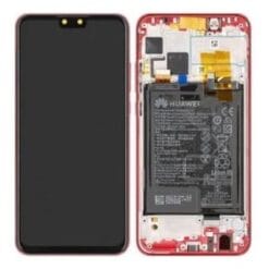 Bloc écran LCD + vitre tactile + Chassis rouge Huawei Y9 2019 (officiel)