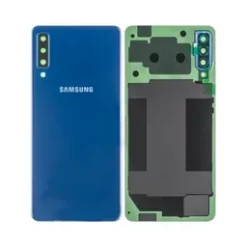 Vitre arrière + vitre caméra Bleu Samsung Galaxy A7 2018 SM-750F (Officiel)