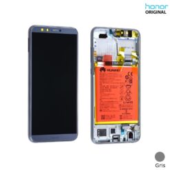 Ecran LCD + Vitre tactile (avec châssis) + Batterie Gris Honor 9 Lite (Officiel)
