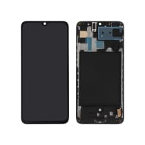 Ecran LCD + Vitre Tactile + Châssis Noir Samsung Galaxy A70 (Incell) (Compatible)