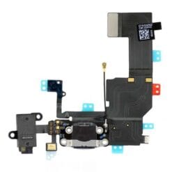 Nappe dock de charge avec jack audio noire iPhone 5c