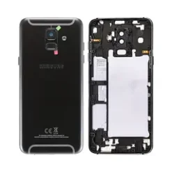 Vitre arrière + lentille caméra noire Samsung Galaxy A6 2018 (officiel)