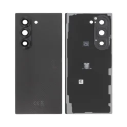 Vitre arrière + lentilles caméra Noir Carbonne Samsung Galaxy Z Fold 6 F956B (Officiel)