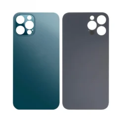 Plaque arrière en verre NEUTRE iPhone 12 pro max Bleu (pour machine laser)
