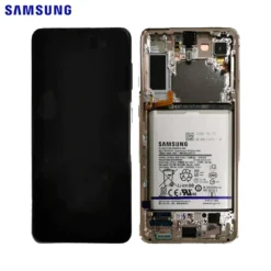 Ecran LCD + Vitre Tactile + châssis + Batterie Violet Samsung Galaxy S21 Plus G996B (officiel)