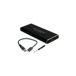 Boitier externe disque dur Micro USB 3.0 vers M.2 SATA SSD + 1 USB A câble (MA28-1)noir