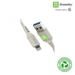 Câble Eco Responsable USB-A vers Lightning 1M Beige XtremeMac (Officiel) Avec Boîte