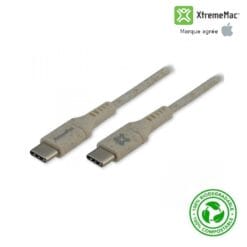 Câble Eco Responsable USB-C vers USB-C (60W) 1M Beige  XtremeMac (Officiel) Avec Boîte