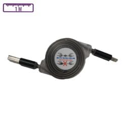 Câble Enrouleur USB-A vers Micro-USB 1M Noir (Compatible)