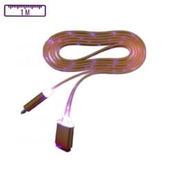 Câble Lumineux USB-A vers Micro-USB 1M Blanc (Compatible)