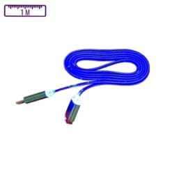Câble Lumineux USB-A vers Micro-USB 1M Bleu (Compatible)