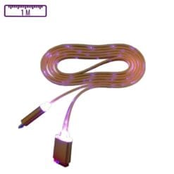 Câble Lumineux USB-A vers Micro-USB 1M Orange (Compatible)