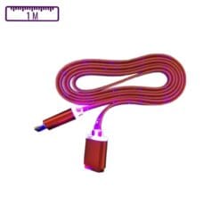 Câble Lumineux USB-A vers Micro-USB 1M Rose (Compatible)