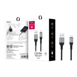 Câble USB-A vers Micro-USB (20W) 1.2M Gris TOTU