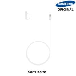 Câble USB-A vers Micro-USB et USB-C 15W - 1,5m - Blanc (Officiel) Samsung Bulk