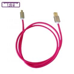 Câble à gaine tressé USB-A vers Micro-USB 1.2M Rose (Compatible)