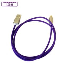 Câble à gaine tressé USB-A vers Micro-USB 1.2M Violet (Compatible)