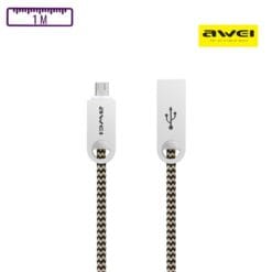 Câble à gaine tressé USB-A vers Micro-USB 1M Or AWEI