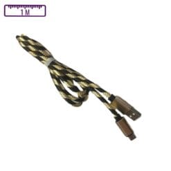 Câble à gaine tressé USB-A vers Micro-USB 1M Or/Noir (Compatible)