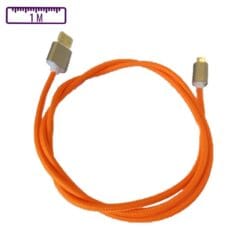 Câble à gaine tressé USB-A vers Micro-USB 1M Orange (Compatible)