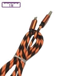 Câble à gaine tressé USB-A vers Micro-USB 1M Orange/Noir (Compatible)