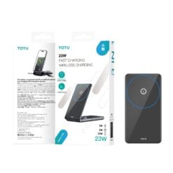 Chargeur Magnétique 3 en 1 iPhone / iWatch / Airpods + support 23W TOTU