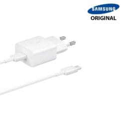 Chargeur secteur USB-C + câble 1m Samsung FAST CHARGE original USB-C 15W - Blanc Avec boîte