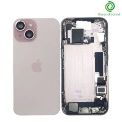 Châssis complet reconditionné pour iPhone 15 - Grade A (avec Logo) Rose