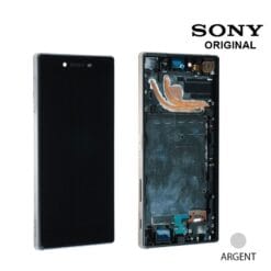 Ecran LCD + Vitre Tacile + Chassis Argent chromé Sony Xperia Z5 Premium E6853 (officiel)