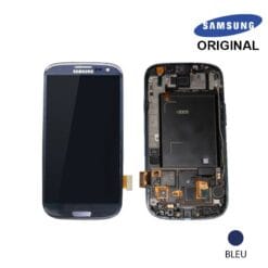 Ecran LCD + Vitre Tactile + Chassis pour Samsung Galaxy S3 bleu i9305 (officiel)