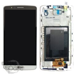 Ecran LCD + Vitre Tactile (avec châssis) Blanc LG G3 (D855) (Compatible)