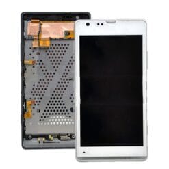 Ecran LCD + Vitre Tactile (avec châssis) Blanc Xperia SP (C5303) (non assemblé) (Compatible)