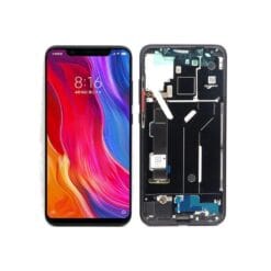 Ecran LCD & Vitre Tactile noire Xiaomi Mi8 avec chassis et boutons