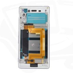Ecran LCD + Vitre tactile blanche + Chassis Silver pour Sony Xperia M4 Aqua E2303 (officiel) 124TUL0010A