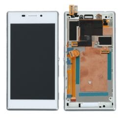 Ecran LCD + Vitre tactile blanche + châssis Sony Xperia M2 Aqua (officiel)