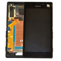 Ecran LCD + Vitre tactile noire + châssis Sony Xperia M2 Aqua (officiel)
