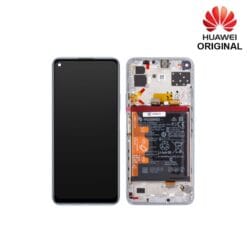 Ecran LCD + vitre tactile + châssis + batterie Argent Huawei P40 Lite 5G (Officiel)