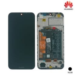 Ecran LCD + vitre tactile + châssis + batterie Noir Huawei Y6P 2020 (Officiel)