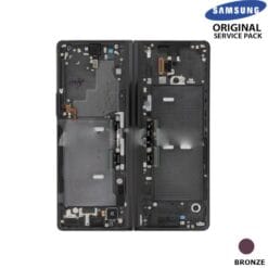 Ecran OLED + Vitre Tactile + châssis Bronze (Charnière Or) Samsung Galaxy Z Fold 2 F916B (officiel)