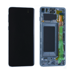 Ecran OLED + Vitre Tactile + châssis vert Samsung Galaxy S10 G973F (officiel)