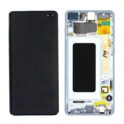 Ecran OLED + Vitre Tactile + châssis bleu Samsung Galaxy S10 Plus G975F (officiel)