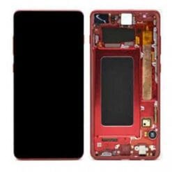 Ecran OLED + Vitre Tactile + châssis rouge Samsung Galaxy S10 Plus G975F (officiel)