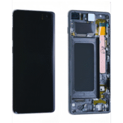 Ecran OLED + Vitre Tactile + châssis noir Samsung Galaxy S10 Plus G975F (officiel)
