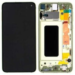 Ecran OLED + Vitre Tactile + châssis Jaune Samsung Galaxy S10 E G970F (officiel)
