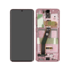 Ecran OLED + Vitre Tactile + châssis rose Samsung Galaxy S20 4G G980F / 5G G981B (officiel)
