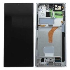 Ecran OLED + Vitre Tactile + châssis Blanc Samsung Galaxy S22 Ultra S908B (officiel) Sans Batterie