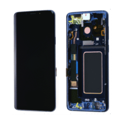 Ecran OLED + Vitre Tactile + châssis bleu Samsung Galaxy S9 Plus G965F (officiel)
