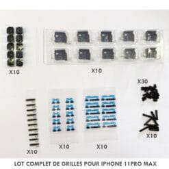 Grille haut-parleur + flash + écouteur iPhone 11 PRO MAX (Lot de 10)